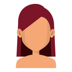 young woman shirtless avatar character vector illustration design