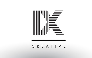 IX I X Black and White Lines Letter Logo Design.