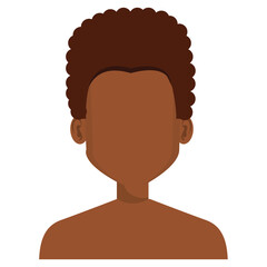 black young man shirtless avatar character vector illustration design