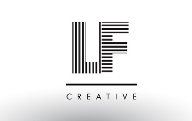 LF L F Black and White Lines Letter Logo Design.