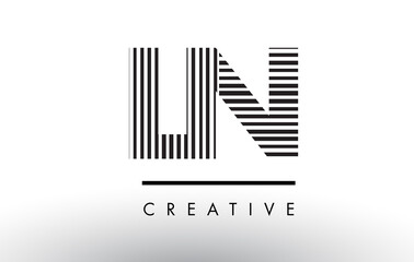 LN L N Black and White Lines Letter Logo Design.