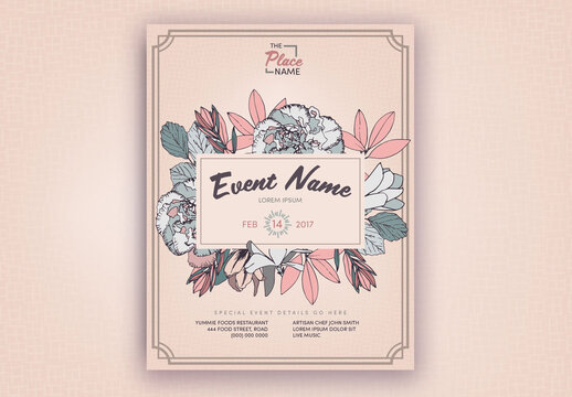 Pastel Floral Event Poster Layout