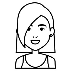 beautiful and young woman character vector illustration design