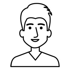 young man avatar character vector illustration design