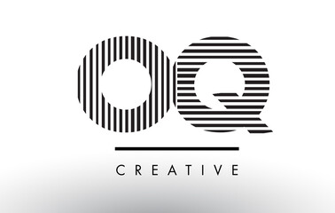 OQ O Q Black and White Lines Letter Logo Design.