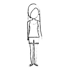 beautiful and young woman character vector illustration design