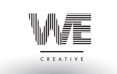 WE W E Black and White Lines Letter Logo Design.