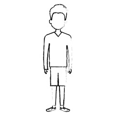 young man avatar character vector illustration design