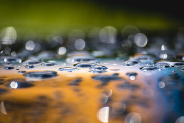 close-up view, water drop