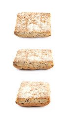 Square burger bread isolated