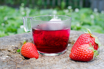 Cup of strawberry tea