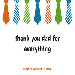  Father’s Day greeting card with multicolored ties.