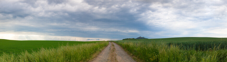 View of the ruins of the gothic Hazmburk  castle.