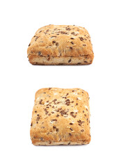 Square burger bread isolated