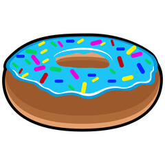 Isolated colored donut
