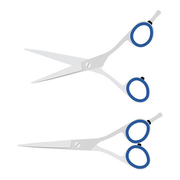 Flat icon professional scissors for haircuts. Vector illustration.