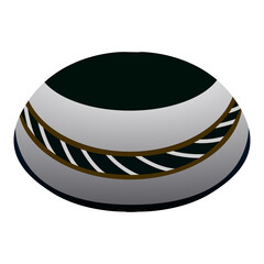 Isolated jewish kippah