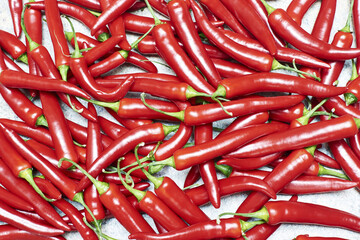 red chili peppers, closeup view