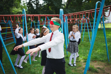 pupils playing on the break outdoors
