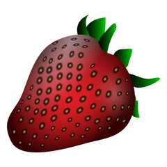 Isolated colored strawberry