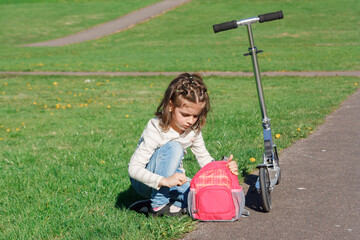 Girl and scooter © eskanderr