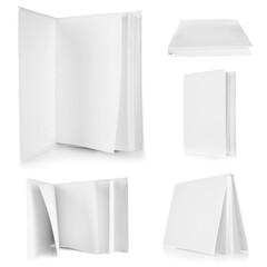 Marketing concept. Blank brochures on white background