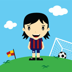 funny cartoon soccer player league vector art