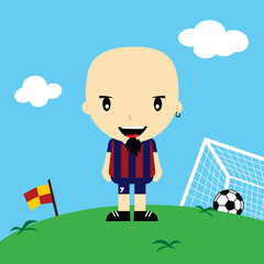 funny cartoon soccer player league vector art