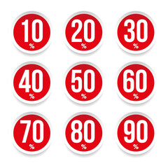 Percent sale sticker set