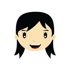 cartoon face expression female woman girl vector art