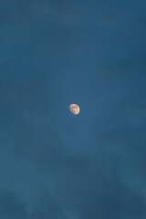 moon against blue sky