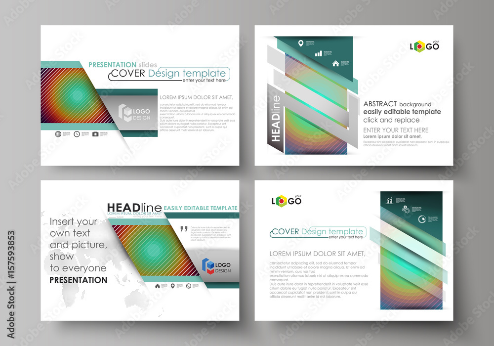 Poster set of business templates for presentation slides. abstract vector layouts in flat style. minimalist