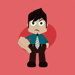 businessman manager at work thumb down cartoon vector art