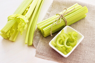 bunch of celery stalks