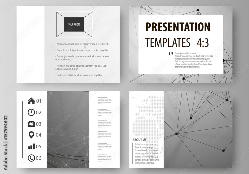 Poster set of business templates for presentation slides. easy editable abstract vector layouts in flat des