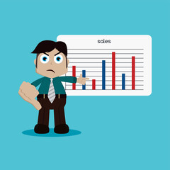 businessman manager at work cartoon vector art