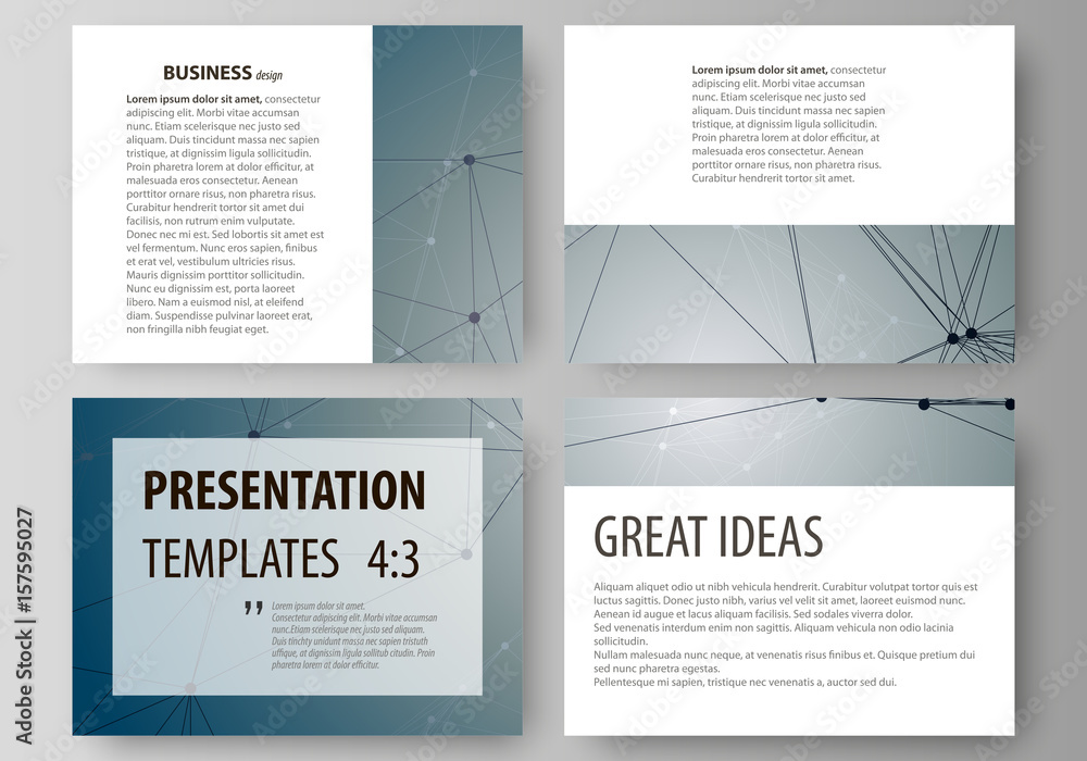 Poster set of business templates for presentation slides. easy editable abstract vector layouts in flat des