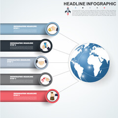 Abstract infographics number options template. Vector illustration. Can be used for workflow layout, diagram, business step options, banner, web design.