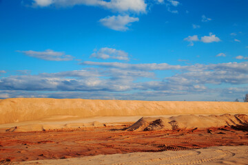 Fototapeta na wymiar Yellow sand dunes.