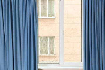 Fototapeta premium Room window with color curtains