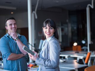 Business People Working With Tablet in office