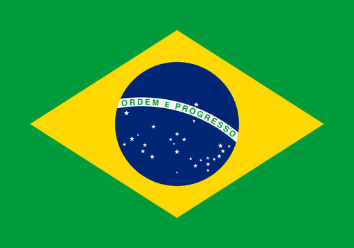 Brazilian flag, flat layout, vector illustration