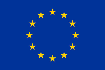 European Union flag, flat layout, vector illustration