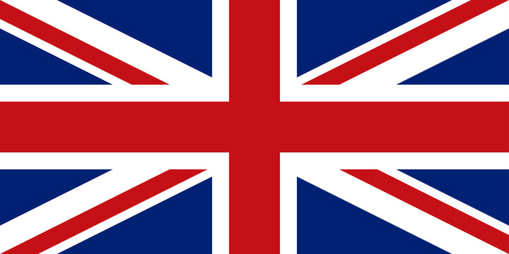English flag, flat layout, vector illustration