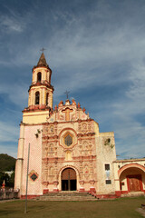 Fototapeta na wymiar Syncretic church in Landa, Queretaro, Mexico