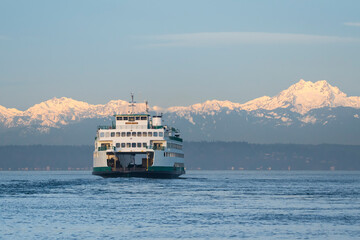 Ferry and Olympic Mountains