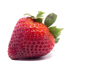 Closeup shot of fresh strawberries. Isolated on white background.