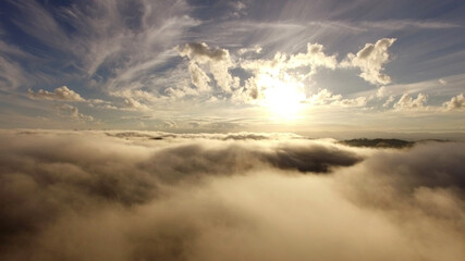 Aerial View over the clouds