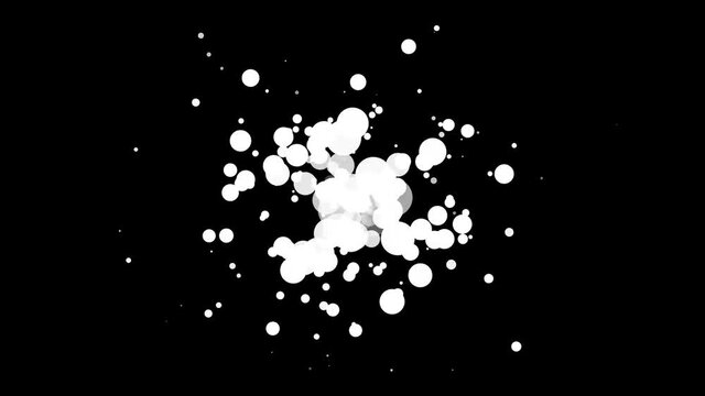 White ink splash opacity design on black background 4K vj long loop 30 seconds 60 fps