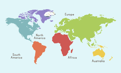 Plakat World map isolated on backgorund